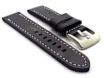 (image for) Leather Watch Strap Marina Matte Retro Black 26mm
