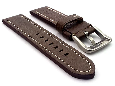 (image for) Leather Watch Strap Marina Dark Brown 26mm (1)