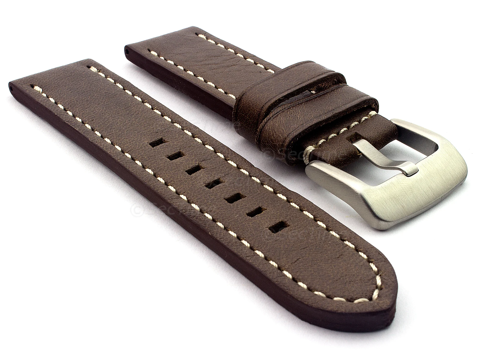 (image for) Leather Watch Strap Marina Dark Brown 26mm