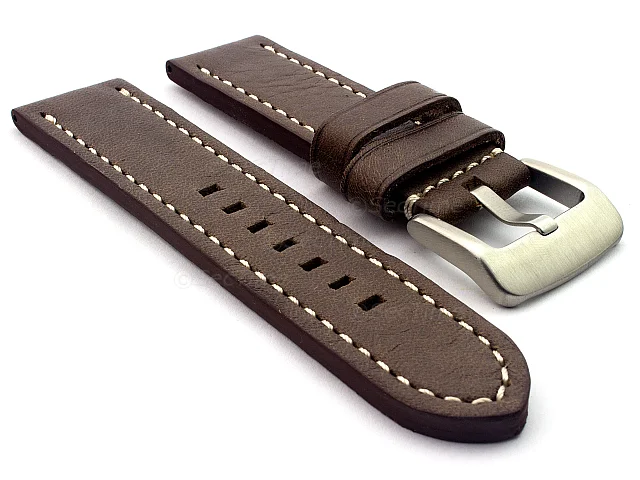 (image for) Leather Watch Strap Marina Dark Brown 26mm
