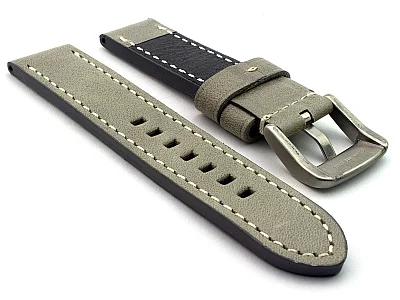 (image for) Leather Watch Strap Marina Grey 26mm (1)