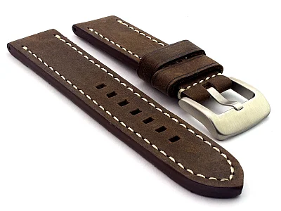 (image for) Leather Watch Strap Marina Matte Dark Brown 26mm