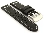 (image for) Leather Watch Band Marina with Rivets fits Panerai Matte Black 22mm