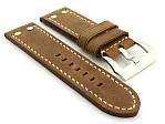 (image for) Leather Watch Band Marina with Rivets fits Panerai Matte Brown 26mm