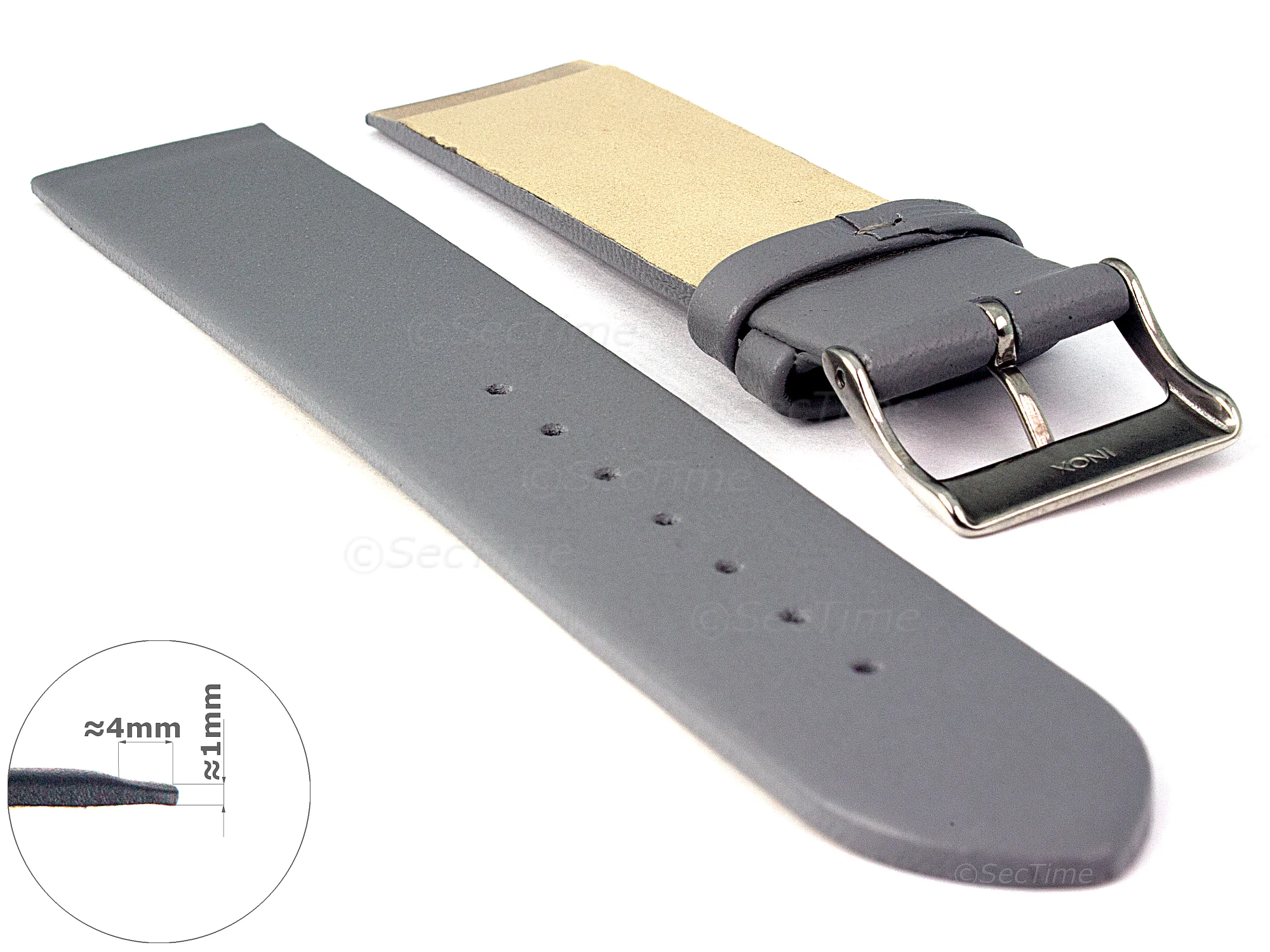 (image for) 14mm Grey Genuine Leather Watch Strap Band Milan Compatible with Skagen (1)