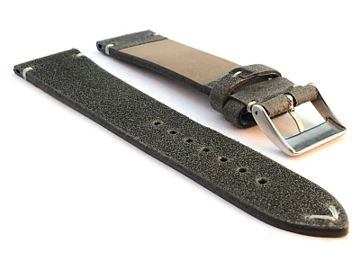 (image for) Genuine Leather Watch Strap Band Mirage Grey/White 22mm (1)