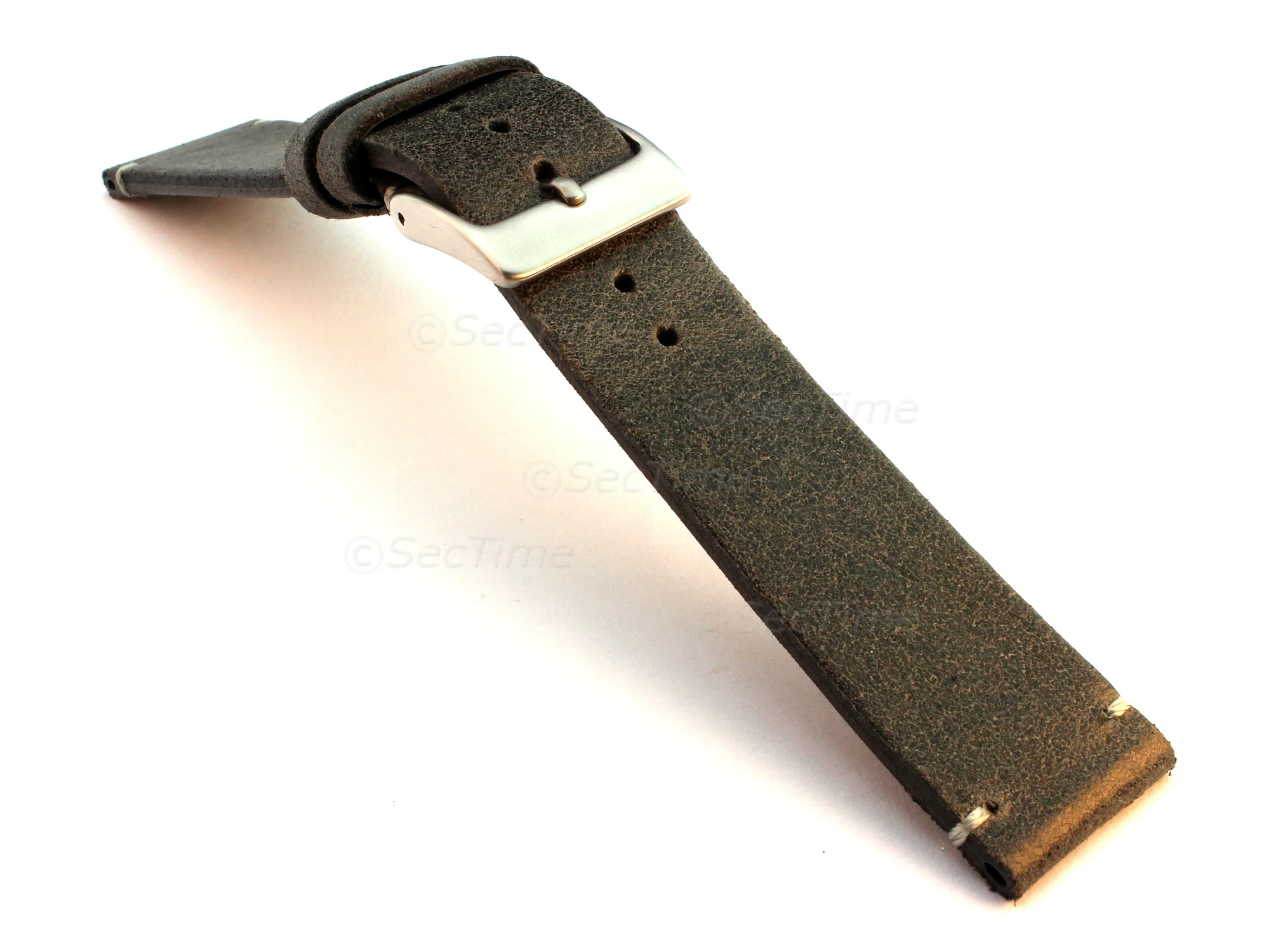 (image for) Genuine Leather Watch Strap Band Mirage Grey/White 22mm (2)