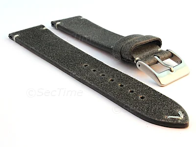 (image for) Genuine Leather Watch Strap Band Mirage Grey/White 19mm