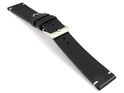(image for) Genuine Leather Watch Strap Band Mirage Black 22mm (2)