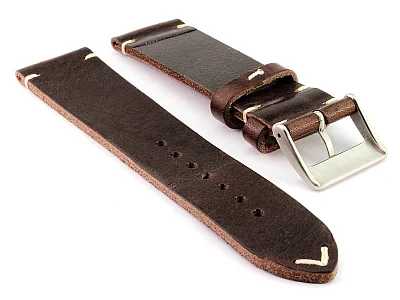(image for) Genuine Leather Watch Strap Band Mirage Dark Brown 22mm (1)