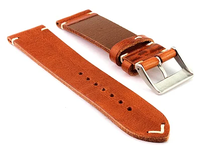 (image for) Genuine Leather Watch Strap Band Mirage Brown 22mm (1)