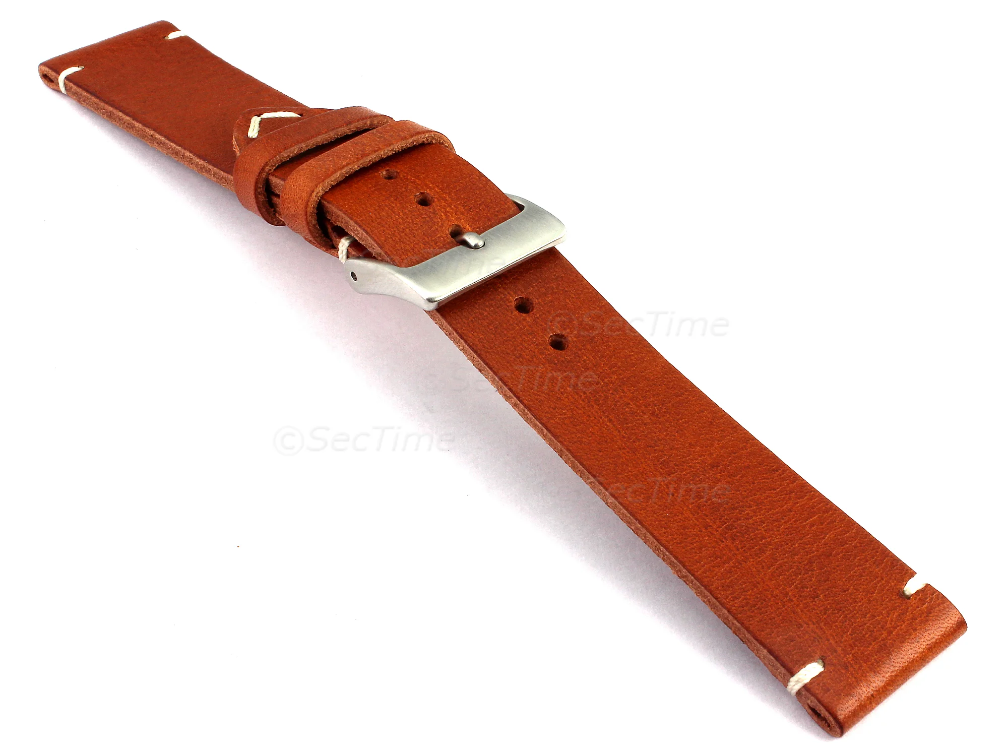 (image for) Genuine Leather Watch Strap Band Mirage Brown 22mm (2)