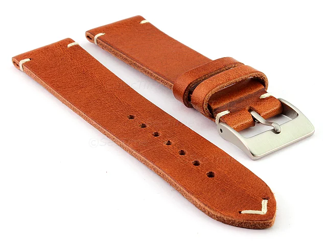 (image for) Genuine Leather Watch Strap Band Mirage Brown 22mm