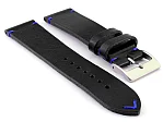 (image for) Genuine Leather Watch Strap Band Mirage Black/Blue 22mm