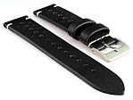 (image for) Perforated Genuine Leather Watch Strap Band Mirage Rally Racing Black 22mm