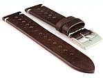 (image for) Perforated Genuine Leather Watch Strap Band Mirage Rally Racing Dark Brown 22mm