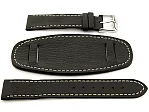(image for) Leather Watch Strap with Wrist Pad MONTE Black 22mm