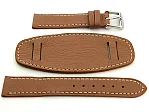 (image for) Leather Watch Strap with Wrist Pad MONTE Brown 22mm