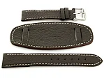 (image for) Leather Watch Strap with Wrist Pad MONTE Dark Brown 22mm
