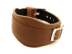 (image for) Genuine Leather One-piece Cuff Pad Watch Strap Band Moscow Brown 18mm