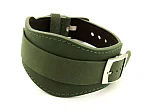 (image for) Genuine Leather One-piece Cuff Pad Watch Strap Band Moscow Green 22mm