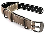(image for) Suede Leather Watch Strap Nato Cayman PVD (Black) Buckle Coyote Brown 18mm