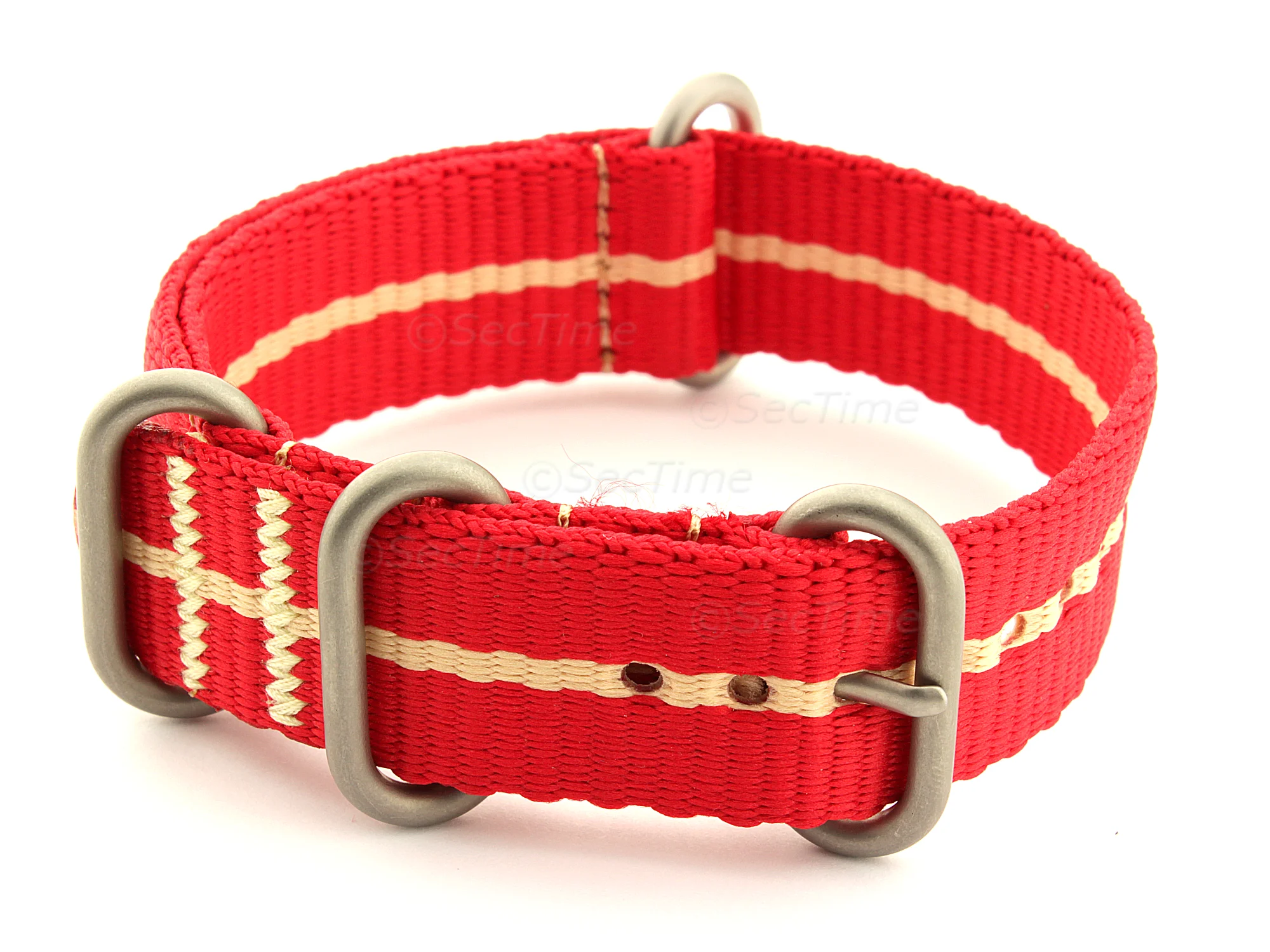 (image for) Nato Watch Strap CS Red/Cream 18mm (1)
