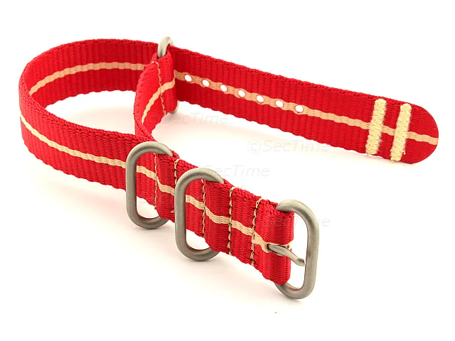 (image for) Nato Watch Strap CS Red/Cream 18mm