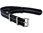 (image for) 18mm Black/White Elastic Nylon/Rubber Nato Watch Strap Military Divers