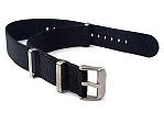 (image for) Elastic Nylon/Rubber Nato Watch Strap Military Divers Black 18mm