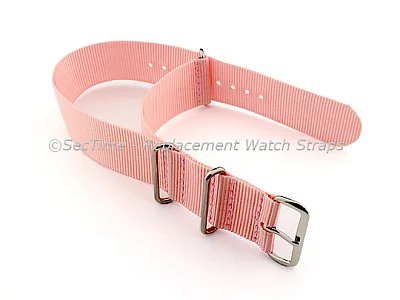 (image for) NATO G10 Watch Strap Military Nylon Divers (3 rings) Salmon 22mm (1)