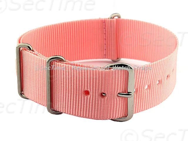 (image for) NATO G10 Watch Strap Military Nylon Divers (3 rings) Salmon 22mm 