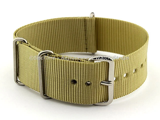 (image for) NATO G10 Watch Strap Military Nylon Divers (3 rings) Light Green 22mm 
