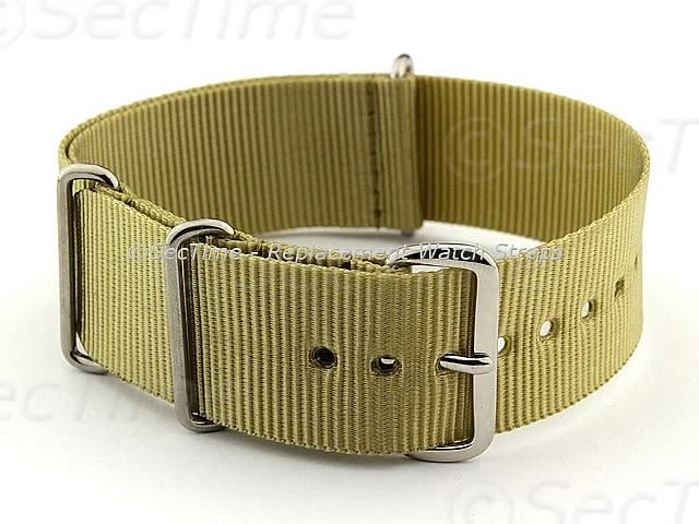 (image for) NATO G10 Watch Strap Military Nylon Divers (3 rings) Light Green 22mm 