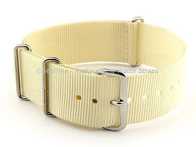 (image for) NATO G10 Watch Strap Military Nylon Divers (3 rings) Cream 20mm 