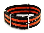 (image for) NATO G10 Watch Strap Military Nylon Divers (3 rings) Black/Orange 22mm 