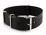 (image for) NATO G10 Watch Strap Military Nylon Divers (3 rings) Black 22mm 
