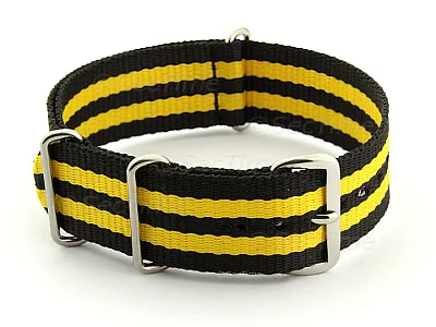 (image for) Nato Watch Strap G10 Military Nylon Divers Black/Yellow (5) 22mm