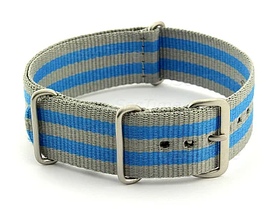 (image for) Nato Watch Strap G10 Military Nylon Divers Grey/Blue (5B) 24mm
