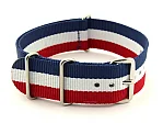 (image for) NATO G10 Watch Strap Military Nylon Divers 3 rings Blue/White/Red (France)22mm