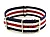 (image for) NATO G10 Watch Strap Military Nylon Divers 3 rings N.Blue/White/Red (5) 20mm