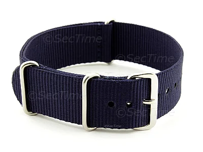 (image for) NATO G10 Watch Strap Military Nylon Divers 3 rings Night Navy Blue 18mm