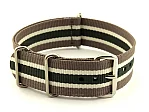 (image for) NATO G10 Watch Strap Military Nylon Divers 3 rings Hazel/Cream/Green (5) 22mm
