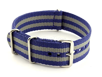 (image for) Nato Watch Strap G10 Military Nylon Divers Navy Blue/Grey (5) 18mm