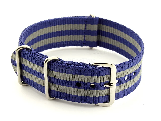 (image for) Nato Watch Strap G10 Military Nylon Divers Navy Blue/Grey (5) 24mm