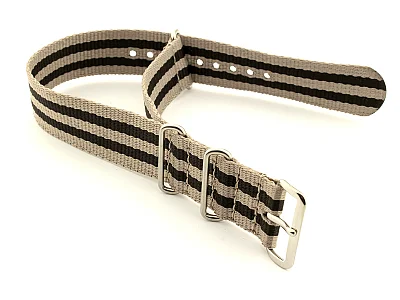 (image for) Nato Watch Strap G10 Military Nylon Divers Beige/Black (5) 22mm (1)