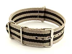 (image for) Nato Watch Strap G10 Military Nylon Divers Beige/Black (5) 22mm
