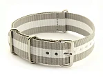 (image for) Nato Watch Strap G10 Military Nylon Divers Grey/White (3) 22mm