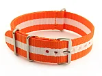 (image for) Nato Watch Strap G10 Military Nylon Divers Orange/White (3) 22mm