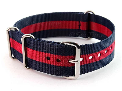 (image for) Nato Watch Strap G10 Military Nylon Divers Navy Blue/Red (3) 18mm